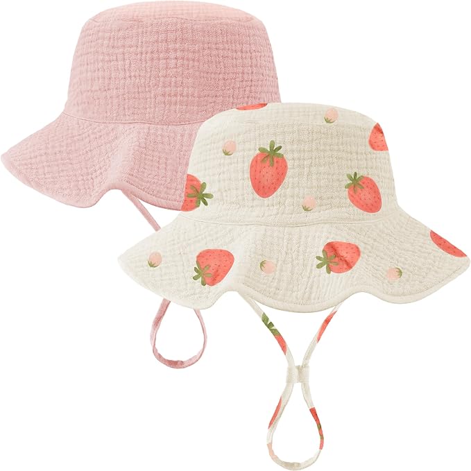 Muslin Baby Sun Hat Sun Protection Baby Toddler Bucket Hats by HONGTEYA