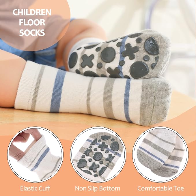 TRUEHAN 5 Pairs Toddler Non Slip Socks - Image 6
