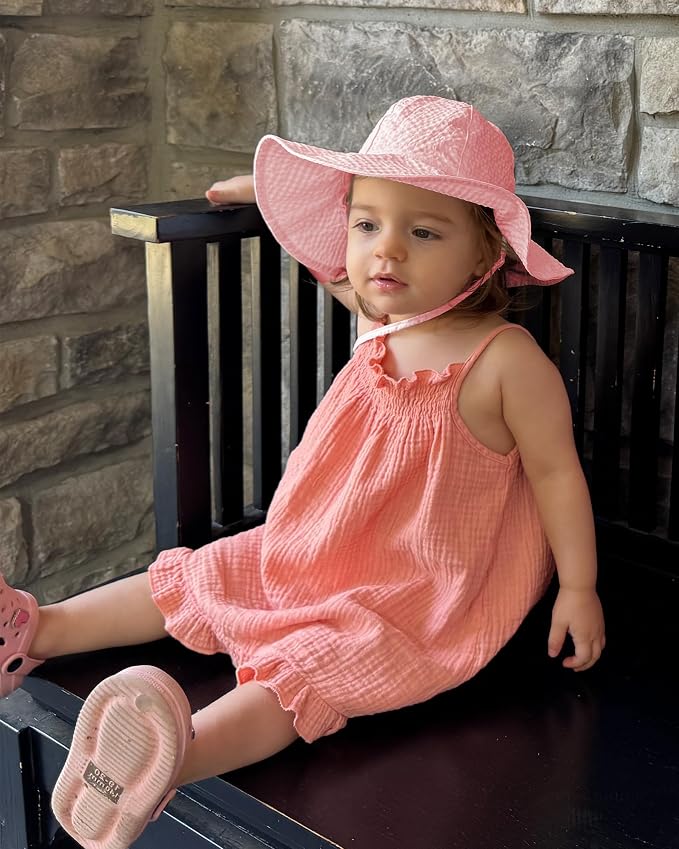 HONGTEYA Baby Sun Hat Wide Brim Adjustable Toddler Beach Bucket Hat | Soft - Image 4