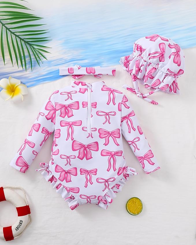 Renotemy Baby Swimsuit Girls One-Piece Swimwear Baby Beach Essentials 3M-3T - Image 3