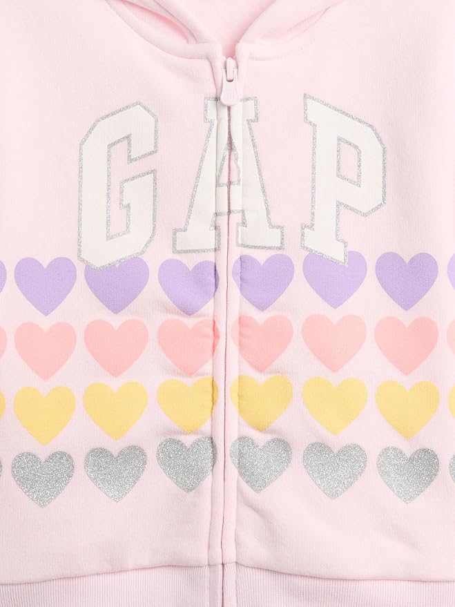 GAP Baby Girls' Playtime Favorite Logo Full Zip Hoodie Hooded Sweatshirt - Image 3