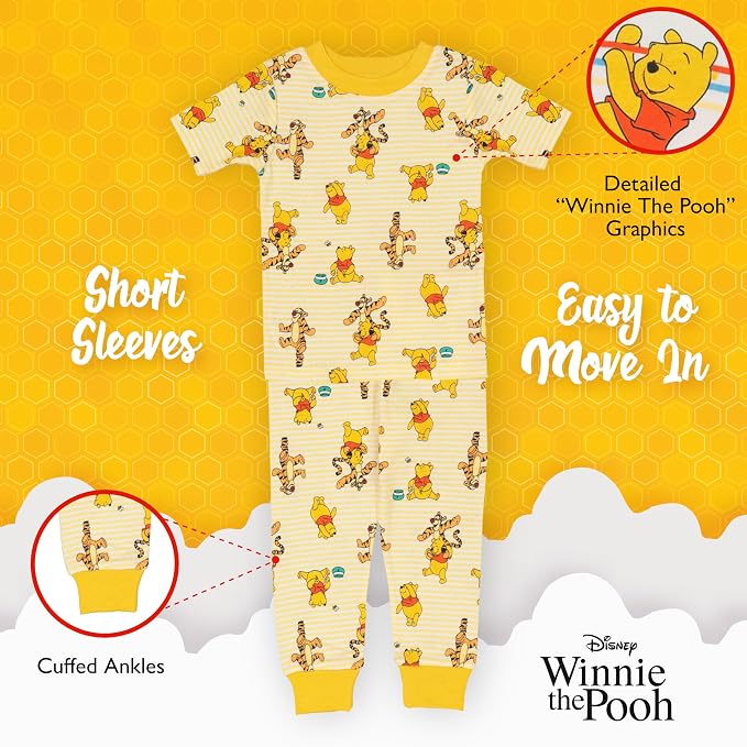 Disney Boys' 4-Piece Snug-fit Cotton Matching Comfortable Pajama Set, Soft & - Image 6