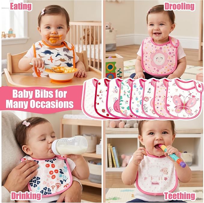 Cotton Waterproof Baby Bibs - Image 2