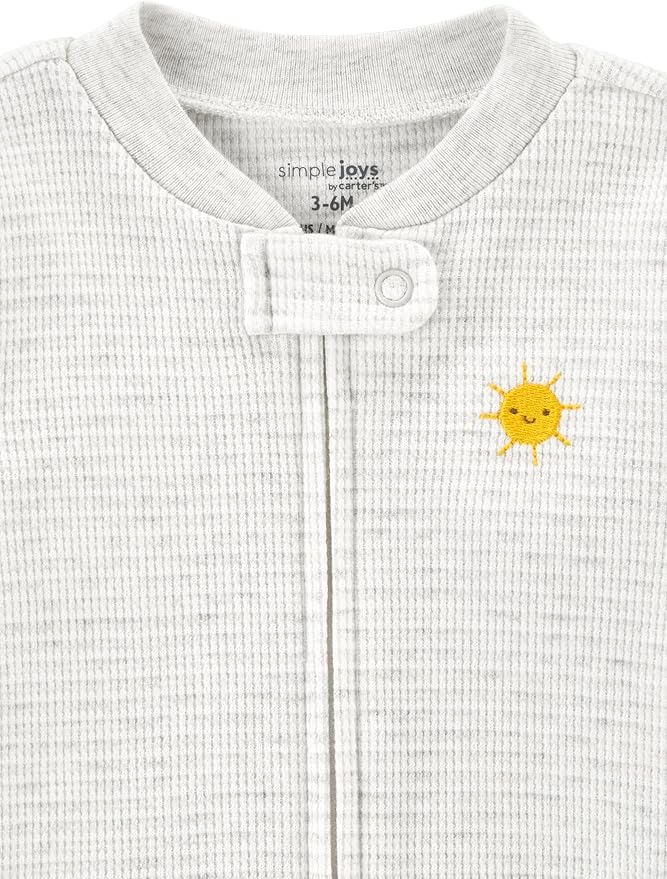 Simple Joys by Carter's Unisex Baby 2-way Zip Thermal Footed Sleep and Play - Image 4