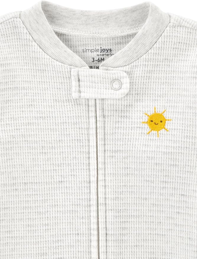 Simple Joys by Carter's Unisex Baby 2-way Zip Thermal Footed Sleep and Play - Image 4