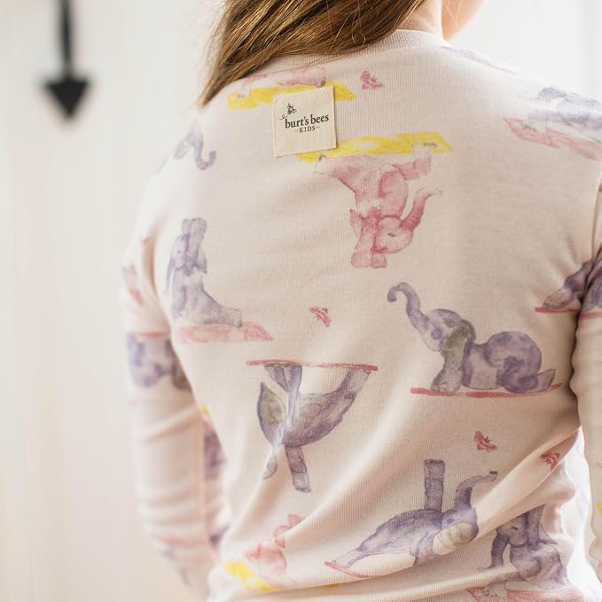 Burt's Bees Baby Girls Organic Cotton Pajamas, Toddler PJ Set, 2-PC | Soft - Image 4