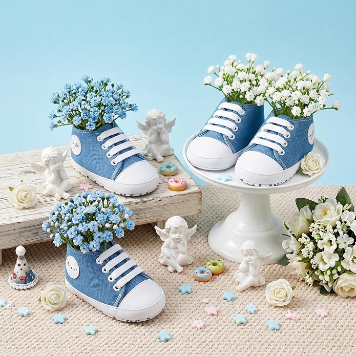 Glitopper 4 Set Baby Shower Table Decorations Booties Bulk - Image 5