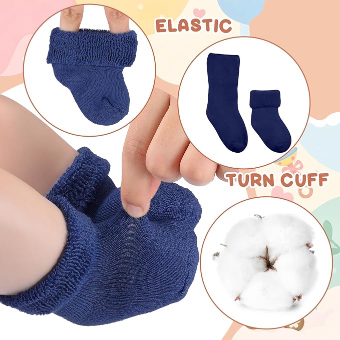 Twistover 10 Pairs Preemie Cotton Turn Cuff Socks - Image 5