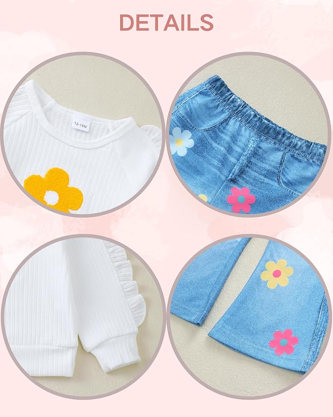 Renotemy Toddler Baby Girl Clothes Fall Winter Outfits Gifts 12Months-5T - Image 4