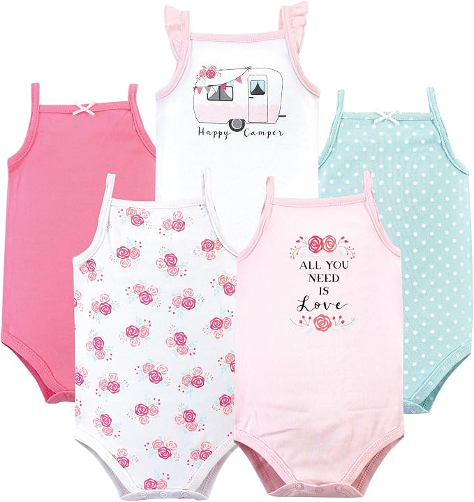 Hudson Baby Basics Unisex Baby 5-Pack Sleeveless Baby Bodysuits by HudsonBaby