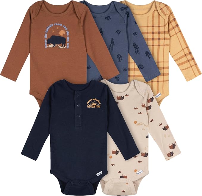 Gerber Baby Boys 6-Pack Long Sleeve Onesies Bodysuit by Gerber
