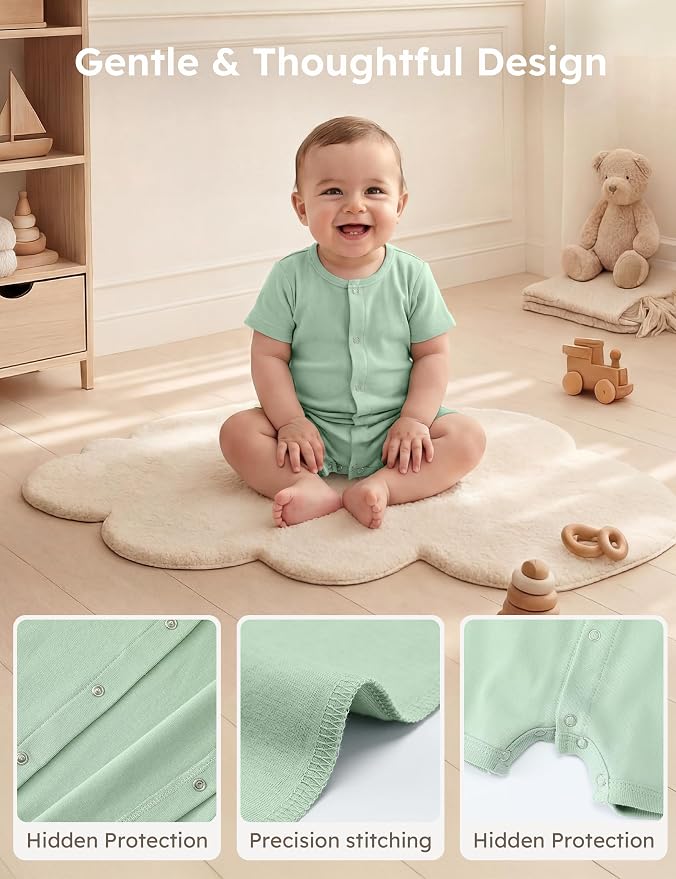 Yoofoss Baby Boy Romper 0-18 Months 100% Organic Cotton Newborn Summer Clothes - Image 4