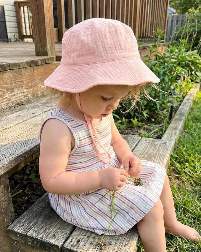 Muslin Baby Sun Hat Sun Protection Baby Toddler Bucket Hats - Image 7