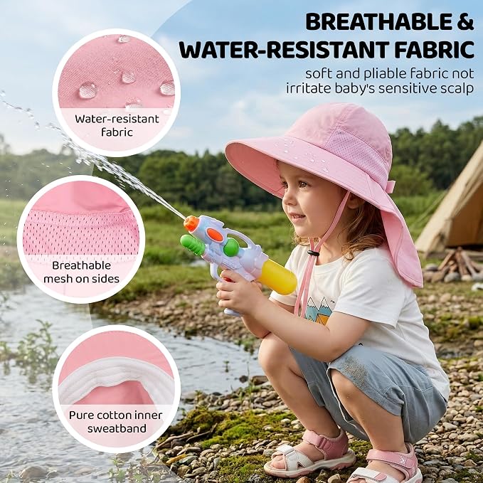 Baby Sun Hat with Neck Flap UPF 50+ - Image 3