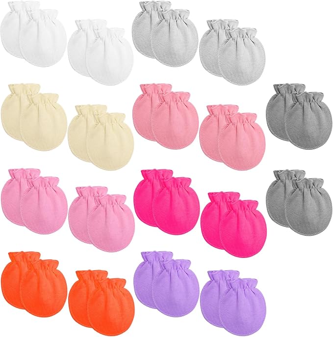 18 Pairs Newborn Baby Cotton Mittens No Scratch Gloves Newborn Mittens Infant by Unknown