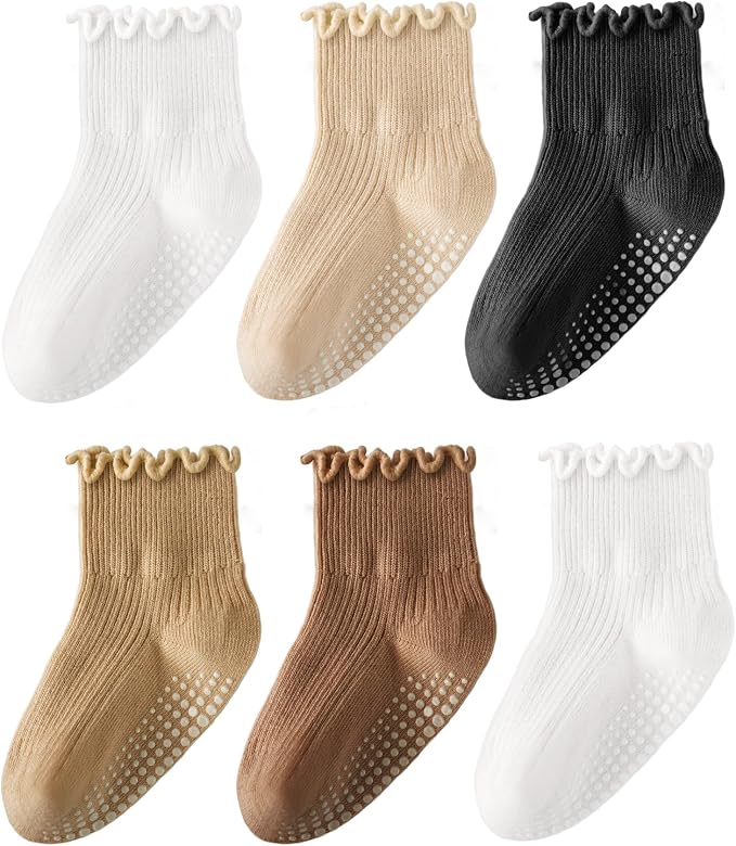 HONGTEYA 6 Pairs Toddler Ruffle Socks by HONGTEYA