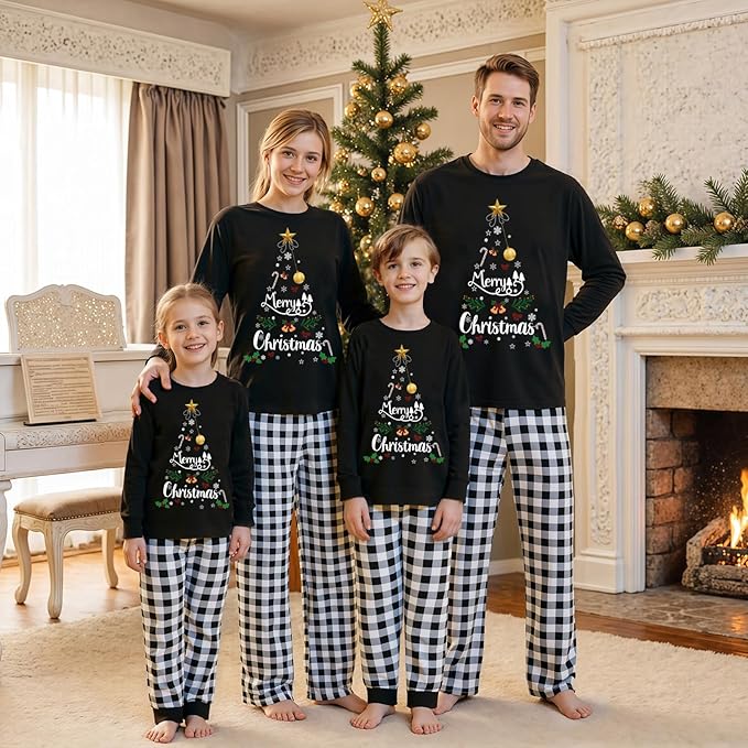 Awoscut Family Christmas Pajamas Matching Pajamas for Family, Xmas PJs Sets Holiday Sleepwear
