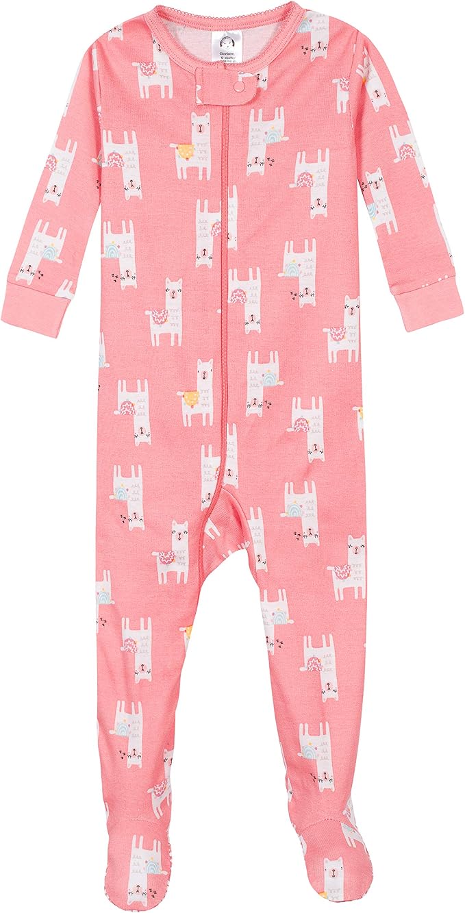 Gerber Baby Girls 2-Pack Footed Pajamas - Image 2