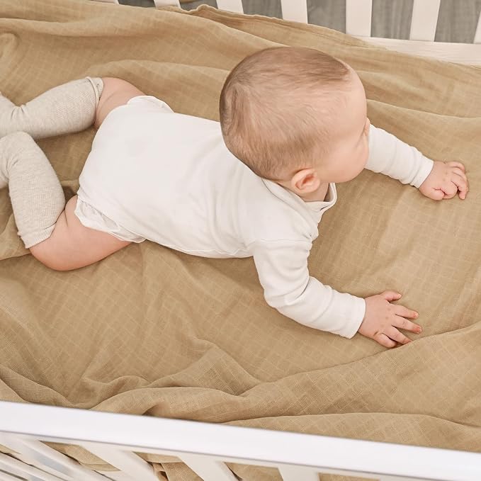 david's kids 4 Pack Baby Muslin Swaddle Blankets 47" x 47", 100% Cotton Swaddle - Image 3