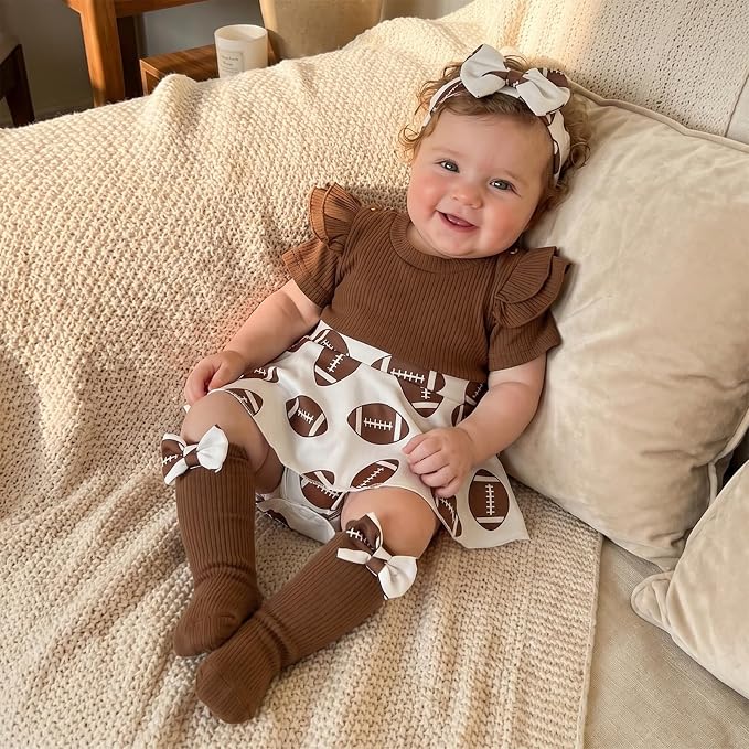 Giraropa Newborn Baby Girl Clothes Smocked Bubble Romper Dress + Socks + - Image 2
