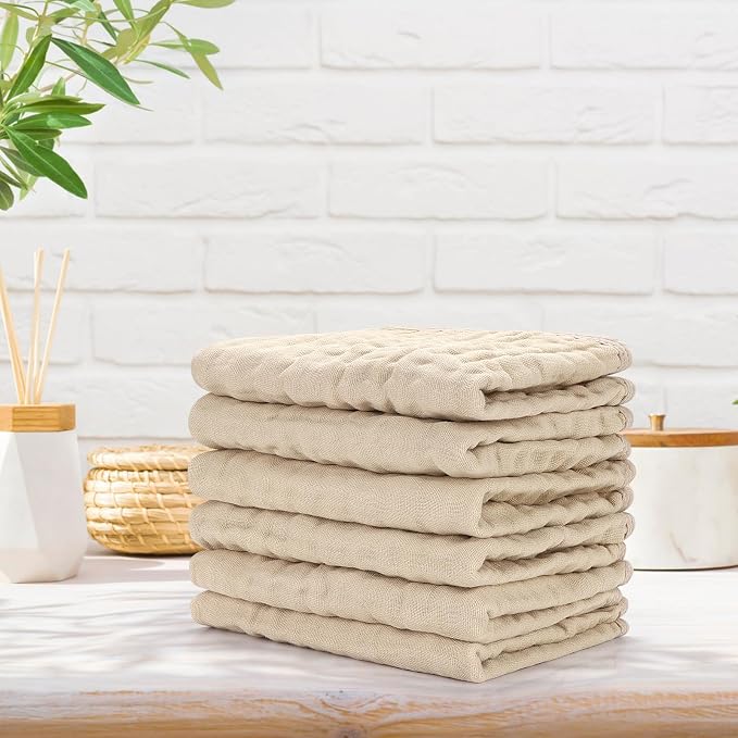 Accmor 6 Pack Muslin Burp Cloths 100% Cotton 20''x10'' Large Extra Soft and - Image 6