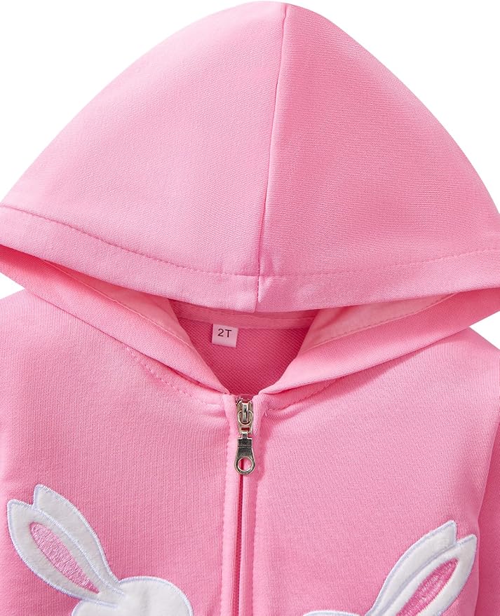 Baby Girl Zip-up Jacket Rainbow Unicorn Cotton Hoodie Sweatshirt Toddler Fall - Image 5
