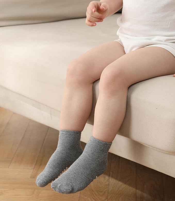 Baby Toddlers Crew Socks with Non-Slip Grip 12 Pack Cotton Stretch Socks | Soft - Image 6
