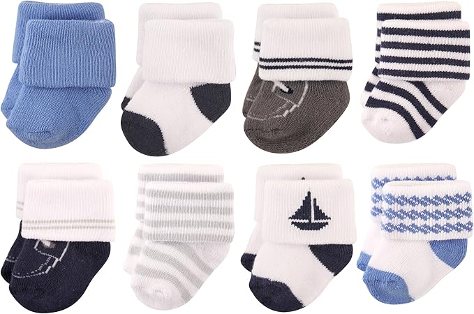 Hudson Baby Baby 8-pack Cotton Rich Newborn and Terry Socks - Image 2
