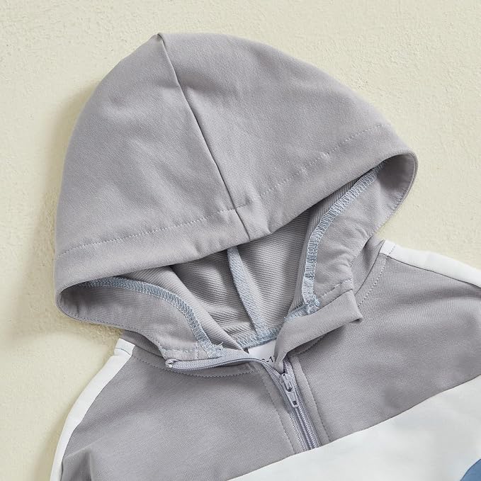 Infant Baby Boy Fall Winter Clothes Outfit Hooded Long Sweatshirt Pant Set - Image 7