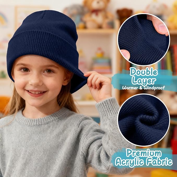 ZOORON Toddler Beanie Baby Kids Beanies Warm Winter Hat Knit Skull Cap - Image 3