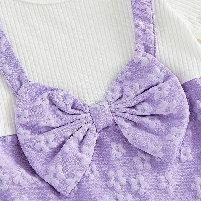 YINGISFITM Newborn Baby Girl Summer Clothes Short Sleeve Bubble Romper Bow - Image 7