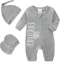 Babymine 100% Cotton 2-Way Zipper Little Brother Newborn Outfit 0-3 Months | by BabymineStartFromTheHeart