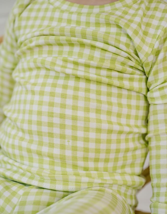 moimoln Cotton Modal Baby Toddler Pajamas Check Solid Leopard 6M-8Y - Image 5
