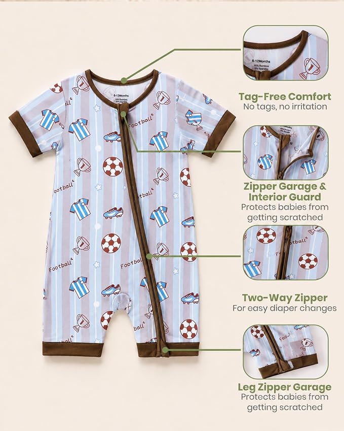 OPAWO Bamboo Sleepers for Baby Boy Pajamas Bamboo Pajamas Baby Romper 0-24M | 2 - Image 5