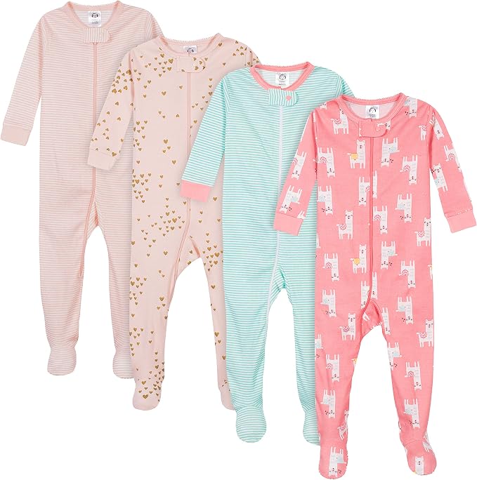 Gerber Baby Girls 4-pack Footed Pajamas by Gerber