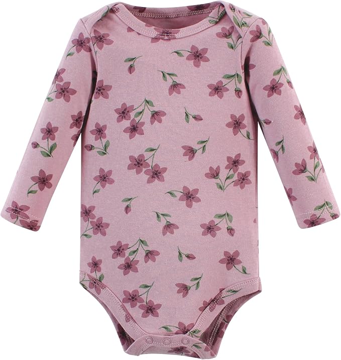 Hudson Baby Baby Girls' Cotton Long-sleeve Bodysuits 3-pack - Image 4