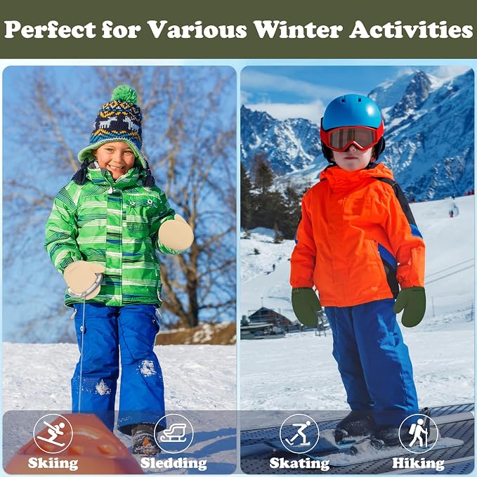Sarfel Toddler Mittens Waterproof Toddler Gloves Baby Winter Mittens Toddler - Image 3