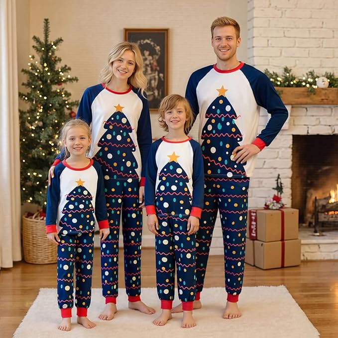 Awoscut Family Christmas Pajamas Matching Pajamas for Family, Xmas PJs Sets Holiday Sleepwear