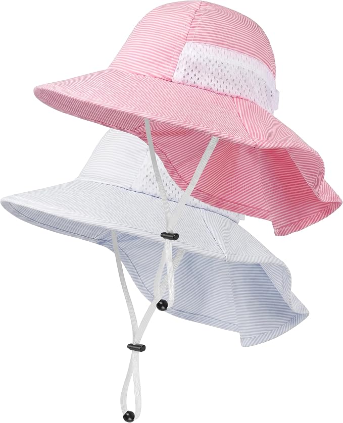 Toddler Baby Sun Hat Kids Summer Beach Essentials Adjustable Beach Hats by HONGTEYA