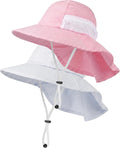 Toddler Baby Sun Hat Kids Summer Beach Essentials Adjustable Beach Hats by HONGTEYA