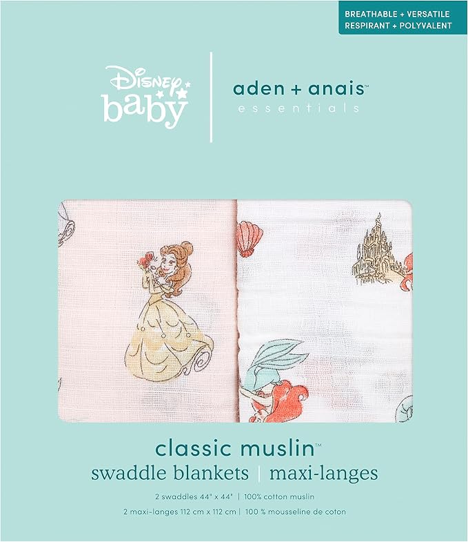 aden + anais Essentials Muslin Swaddle Blankets, Newborn Receiving Blanket - Image 3