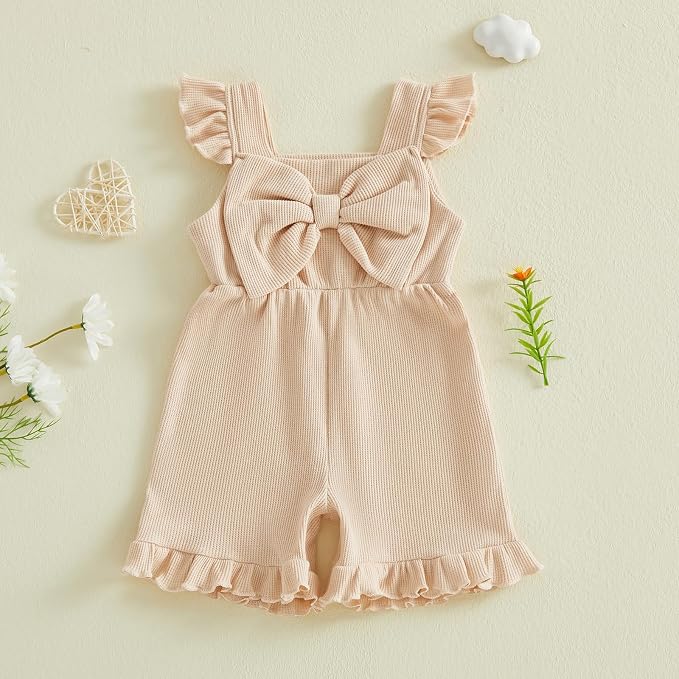 Little Girl Romper Toddler Overalls Summer Bow Jumpsuit Boho Outfit 6M-5T - Image 6