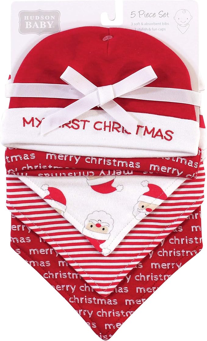 Hudson Baby Unisex Baby Cotton Bib and Headband Set - Image 2