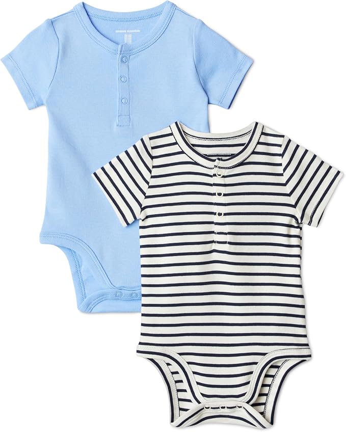 Amazon Essentials Unisex Babies' Short Sleeve Henley Bodysuit by AmazonEssentials