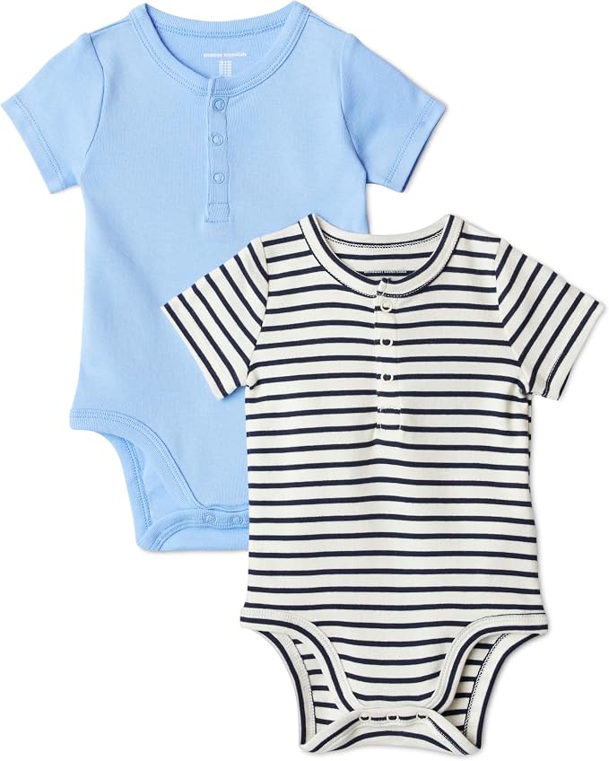Amazon Essentials Unisex Babies' Short Sleeve Henley Bodysuit by AmazonEssentials