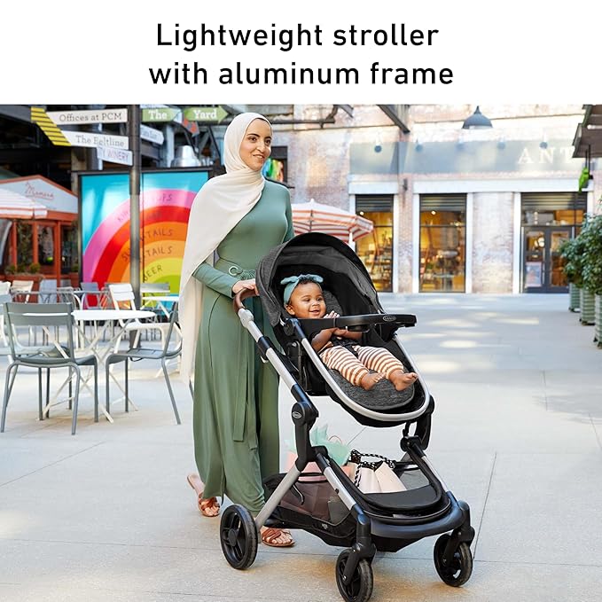 Graco Modes Nest Travel System, 3-in1 Modular Carseat Stroller Combo, Adjustable Slide2Me Infant Car Seat Carrier, Pramette, Toddler Stroller, Includes SnugRide 35 Lite Elite Infant Car Seat, Bayfield