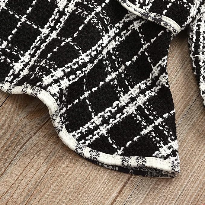 Toddler Kids Baby Girls Plaid Skirt Set Cardigan Jacket Coat + Tutu Dress Set - Image 8