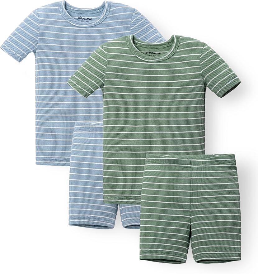 AVAUMA Stripe Pattern Baby Boys Girls Pajama Set Kids Toddler Snug fit Ribbed by AVAUMA