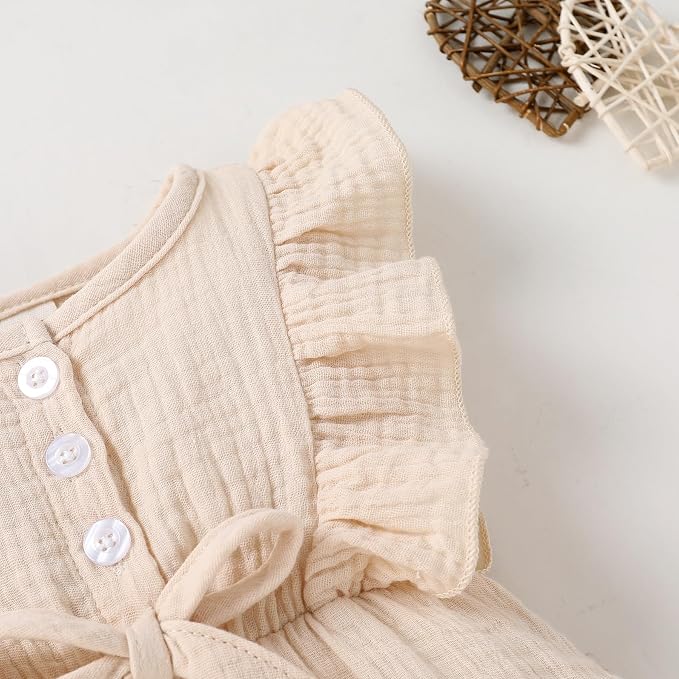 YOUNGER TREE Toddler Baby Girl Ruffled Sleeveless Romper Casual Summer Jumpsuit - Image 5