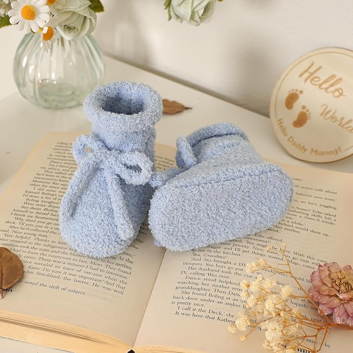 LAWKUL Cotton Baby Booties Newborn Fleece Shoes Sock - Image 3